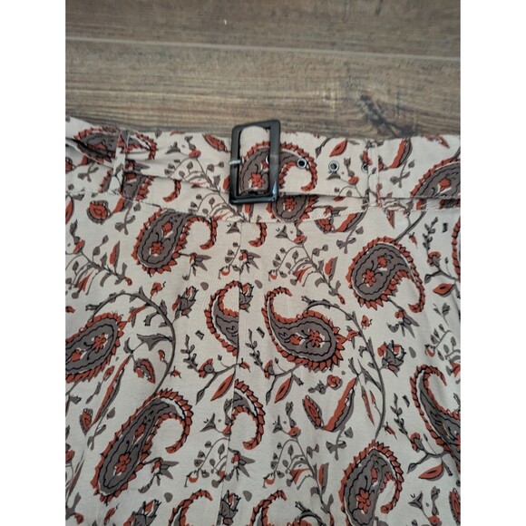Lusana Vera Skirt Brown Red Paisley Pattern Size L Anthropologie - Picture 8 of 9